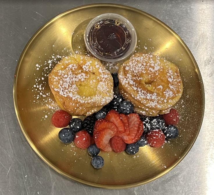 German pancakes served as a late breakfast choice at BubbleBrew in Logan